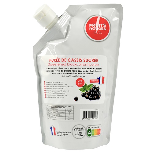 Fruits Rouge Blackcurrant Puree 10% Sugar - 1kg